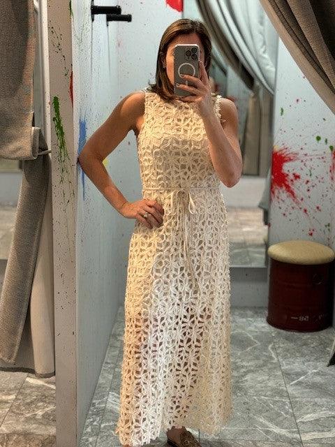 IN Bone Crochet Midi Dress - IF SO 