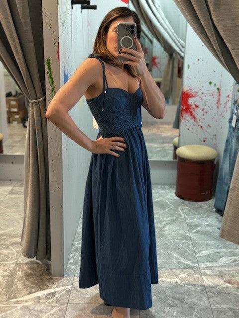 kg Denim Midi Dress Large