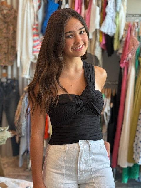 AS Black One Strap Top - IF SO 