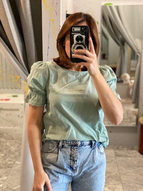 TA Aqua Puff Sleeve Top - IF SO 