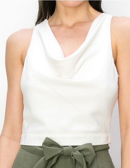 IN White Cowlneck Top - IF SO 