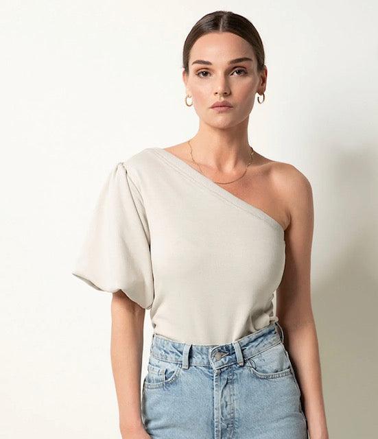 TA Beige One Shoulder Top - IF SO 