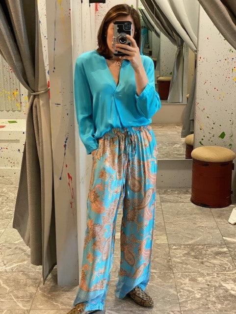 AS Turquoise Paisley Pant - IF SO 