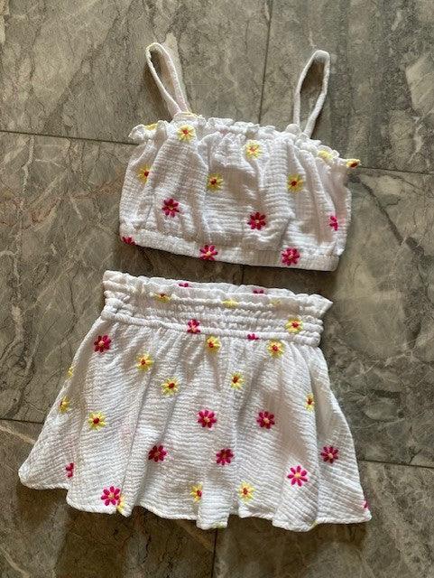 DH Pink/Yellow Floral Skirt And Top Set - IF SO 