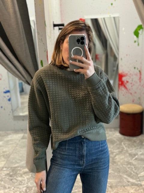 NA Olive Textured Sweatshirt - IF SO 