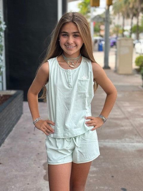 IS Mint Button Detail PJ Set - IF SO 