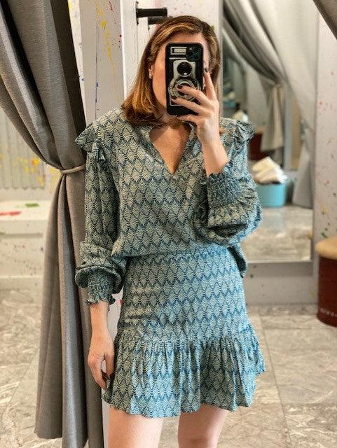 OS Blue Print Skirt - IF SO 
