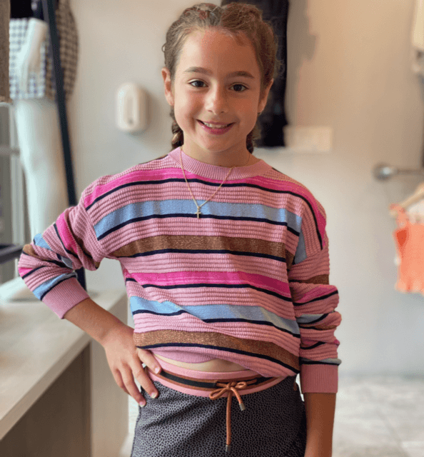 NO Pink/Blue Stripe Knit top - IF SO 