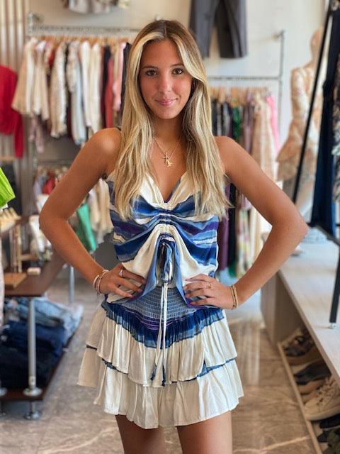 CH Blue Stripe Gathered Top - IF SO 