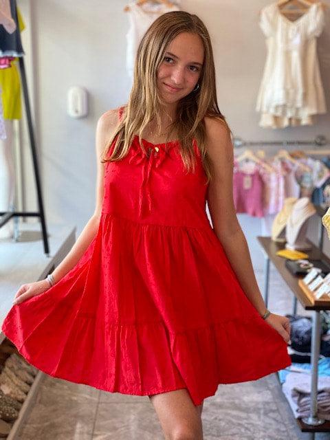 SC Red Embroidered Dress - IF SO 