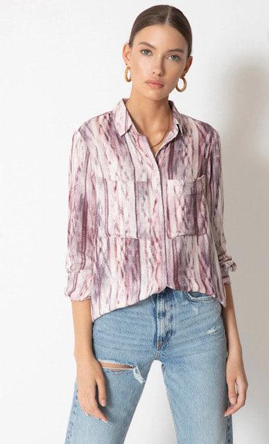 TA Lilac Print Long Sleeve Top - IF SO 
