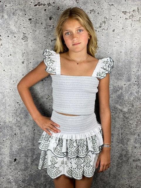 IS White/Grey Printed Top - IF SO 