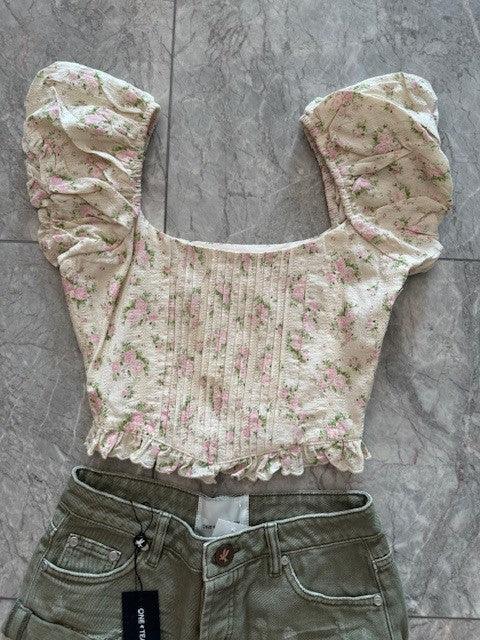 OL Pink Roses Corset Top - IF SO 
