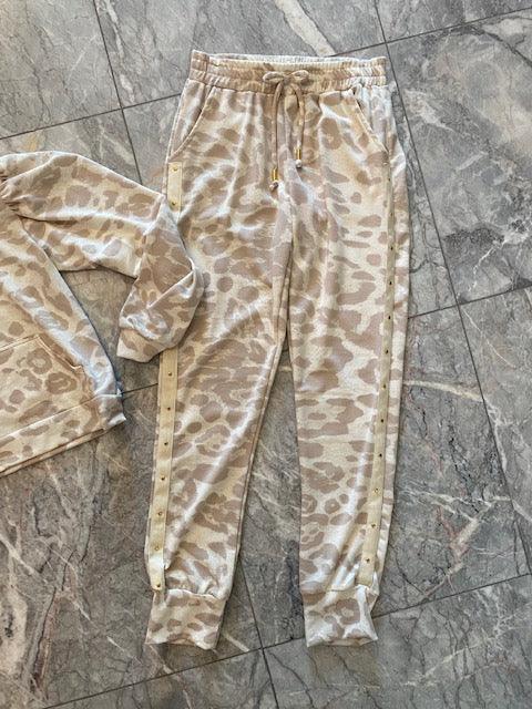 LM Beige Animal Print Jogger - IF SO 