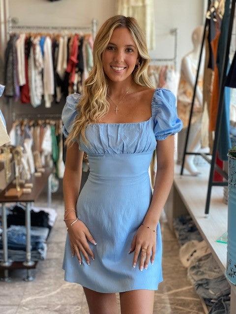 MB Baby Blue Tie Back Dress - IF SO 