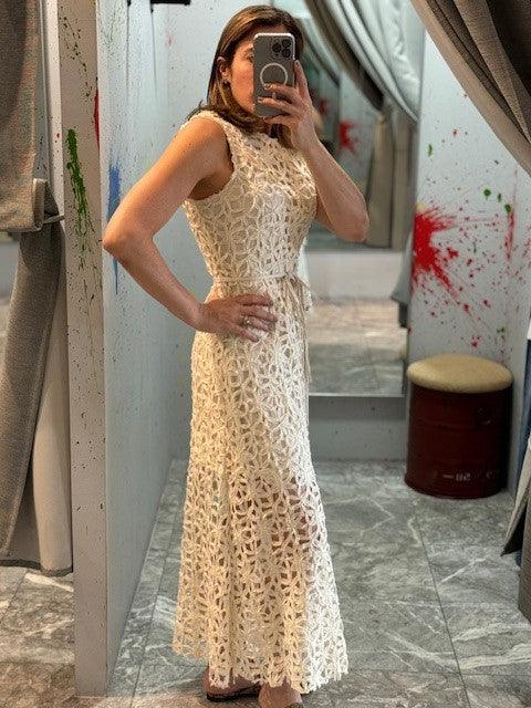 IN Bone Crochet Midi Dress - IF SO 