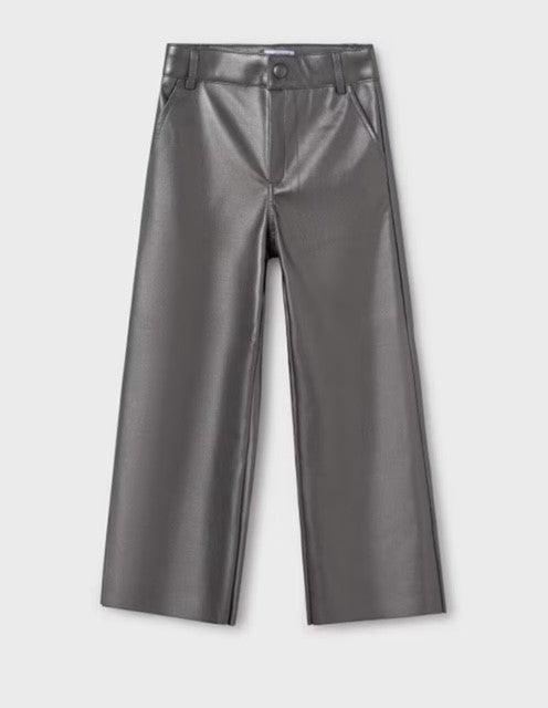 MAY Grey Faux Leather Pant - IF SO 