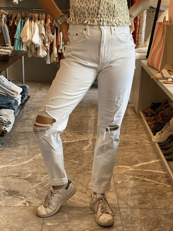 DA Earth Angel White Boyfriend Jean - IF SO 