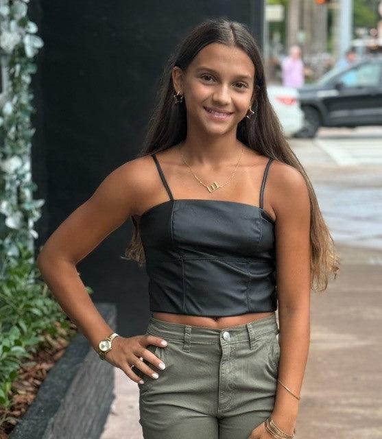 IS Black Faux Leather Top - IF SO 