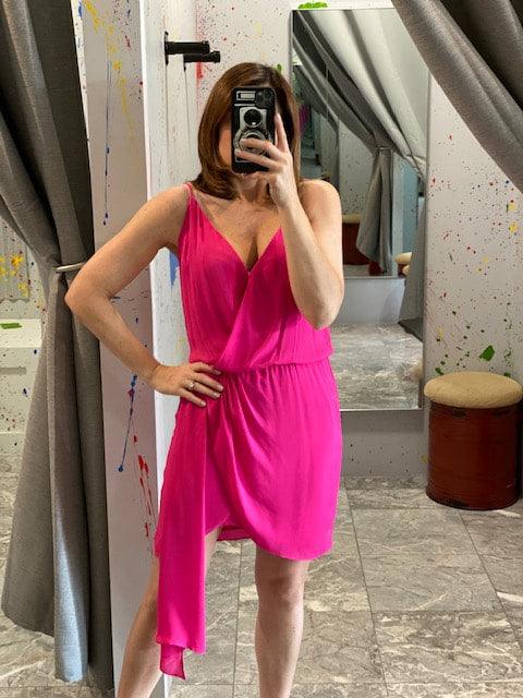 KR Pink Faux Wrap Dress - IF SO 