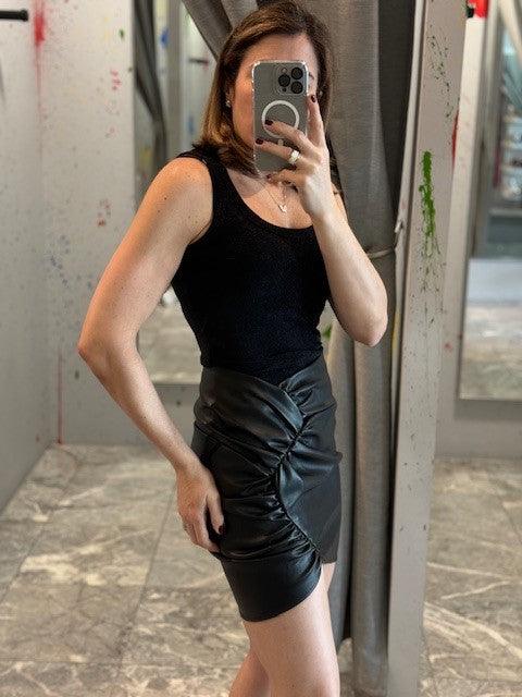 AS Black Faux Leather Skirt - IF SO 
