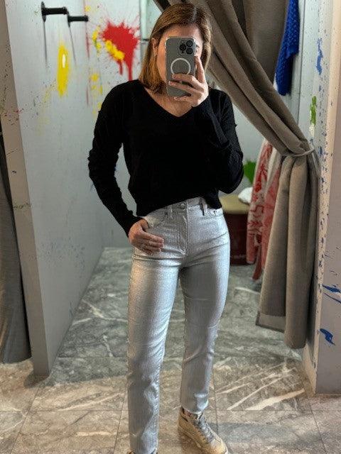 DA Smarty Pants Coated Silver Jean - IF SO 