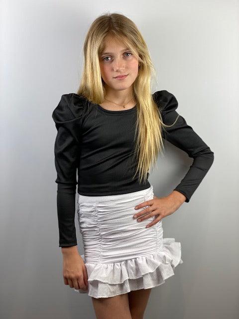 IS White Gathered Skirt - IF SO 