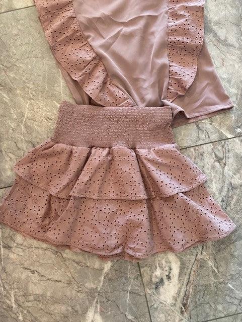IS Pink Eyelet Ruffle Skirt - IF SO 