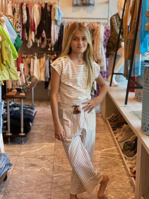 MAY Beige Stripe Top - IF SO 