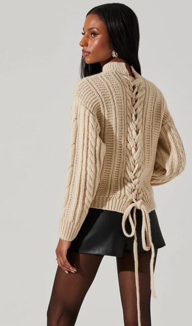 AS Cream Tie Back Sweater