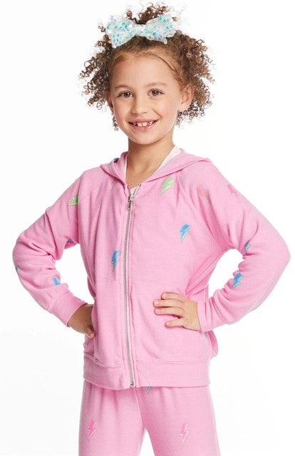 CH Kids Pink Glitter Bolt Hoodie - IF SO 