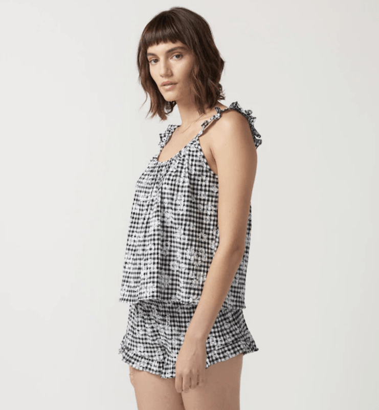 SC Black Floral Gingham Short - IF SO 