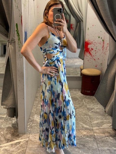 AS Blue Floral Print Maxi Dress - IF SO 