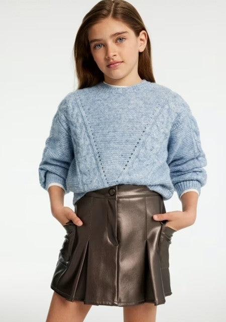 MAY Pewter Faux Leather Skirt - IF SO 