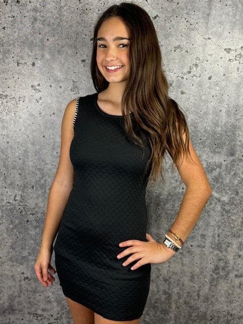 IS Black Quilted Dress - IF SO 
