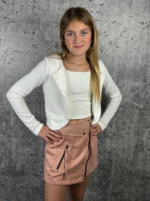 IS Pink Suede Zipper Skirt - IF SO 