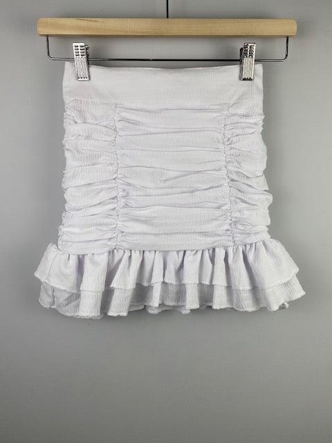 IS White Gathered Skirt - IF SO 