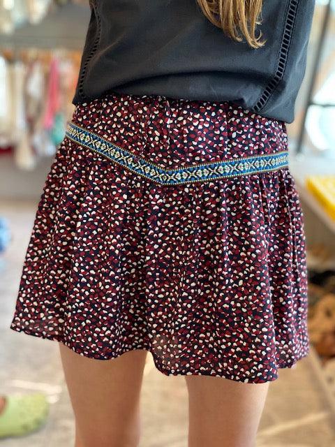 LF Plum Floral Print Skirt - IF SO 