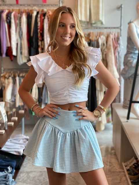 IS White Ruffle Top - IF SO 
