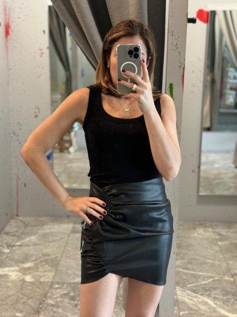 AS Black Faux Leather Skirt - IF SO 
