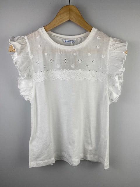 MAY White Eyelet Neckline Top - IF SO 