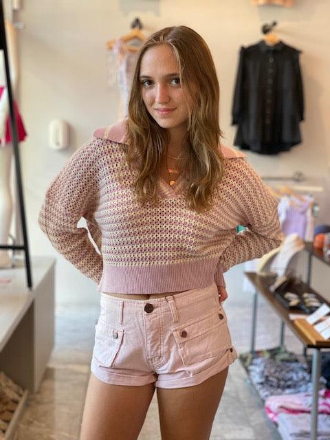 525 Pink Knit Sweater Top - IF SO