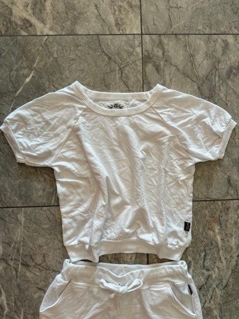 T2 White Short Puff Sleeve Top - IF SO