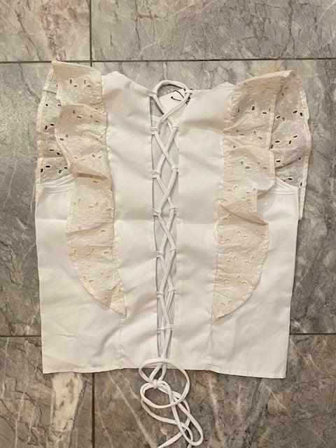 IS White/Eyelet Tie Back Top - IF SO 